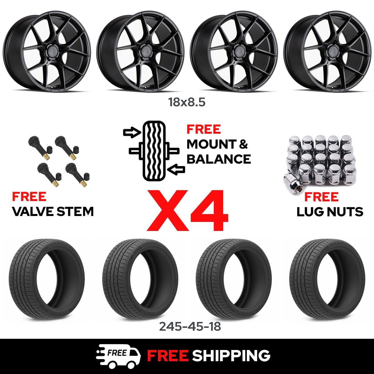 18" AODHAN AH-11 w/ 245/45R18 Wheel & Tire for 2014-2017 Hyundai Azera ...